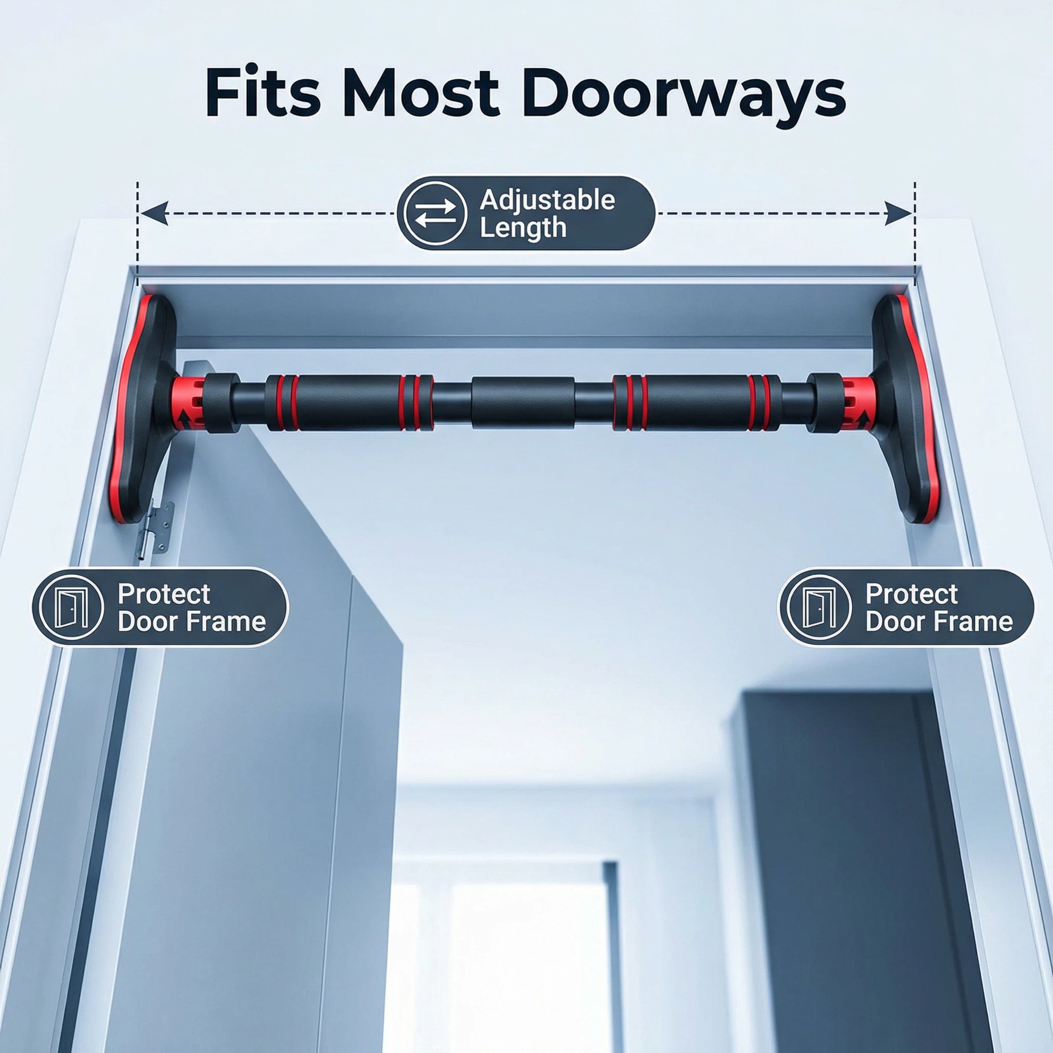 Door Pull Up Bar No Screw - Klimmzugstange Multifunktionale Tür-Klimmzugstange für Fitness Horizontale