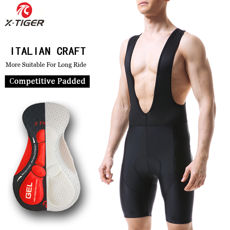 Padded Cycling Shorts 5D Gel - X-TIGER Radsport Lätzchen Shorts Fahrrad 5d