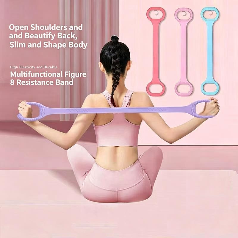 Pilates Bar Kit With Resistance Bands - 1/3-teiliges 8-förmiges Widerstandsband, Yoga-Stretch-Fitnessband für Rücken-