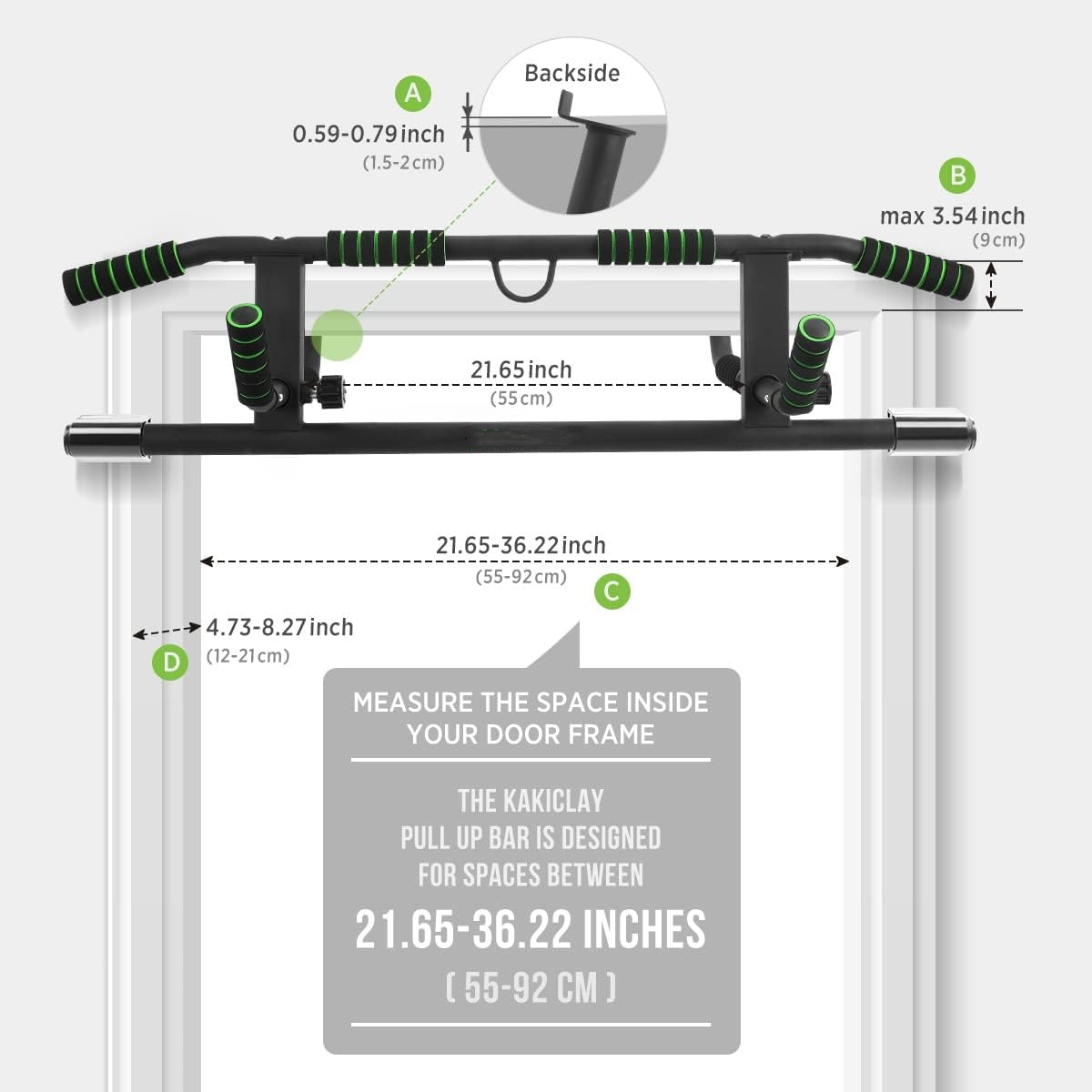 Door Pull Up Bar No Screw - Wellshow Sport Klimmzugstange für Türrahmen ohne
