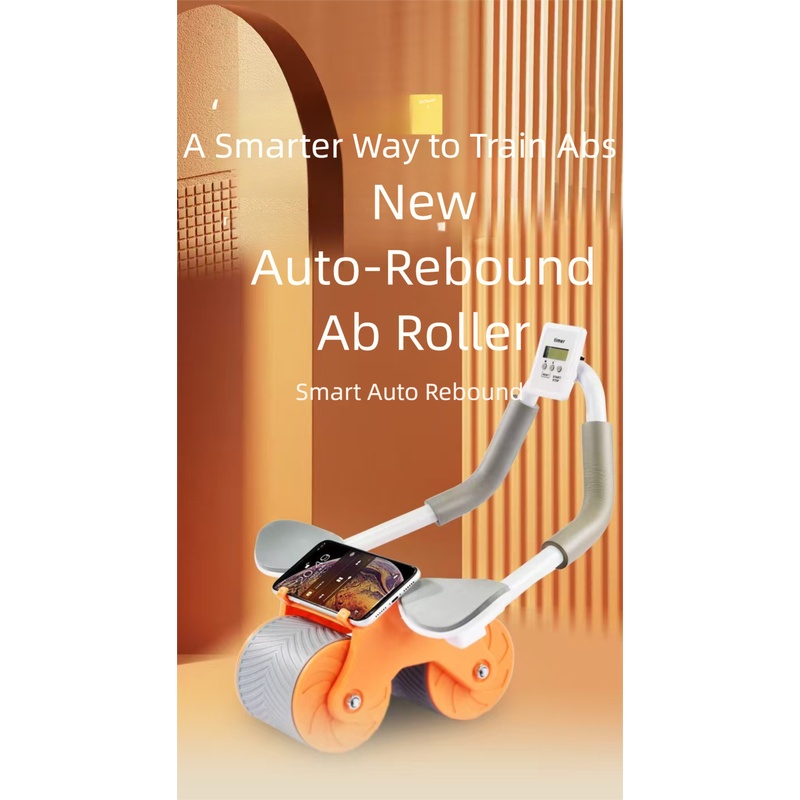 Ab Roller Wheel With Elbow Support - Auto-Rebound Ab-Roller mit Ellbogenstütze, 2-Rad-Bauchtrainer mit