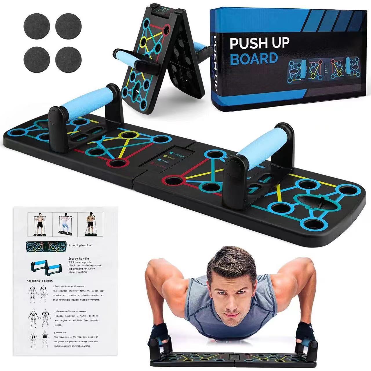 Push Up Board Foldable Multi Function - Tragbares multifunktionales Push-up-Board-Set mit Griffen, faltbare