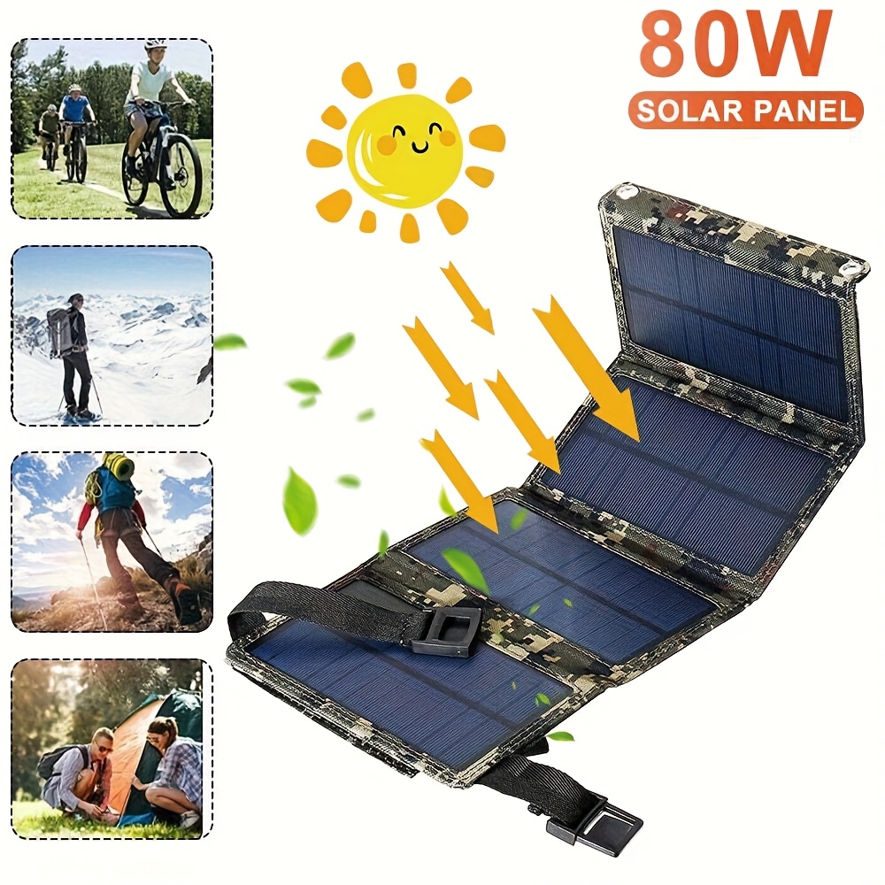 Hiking - [Solarpanel] 80W Tragbares Faltbares Solarpanel |