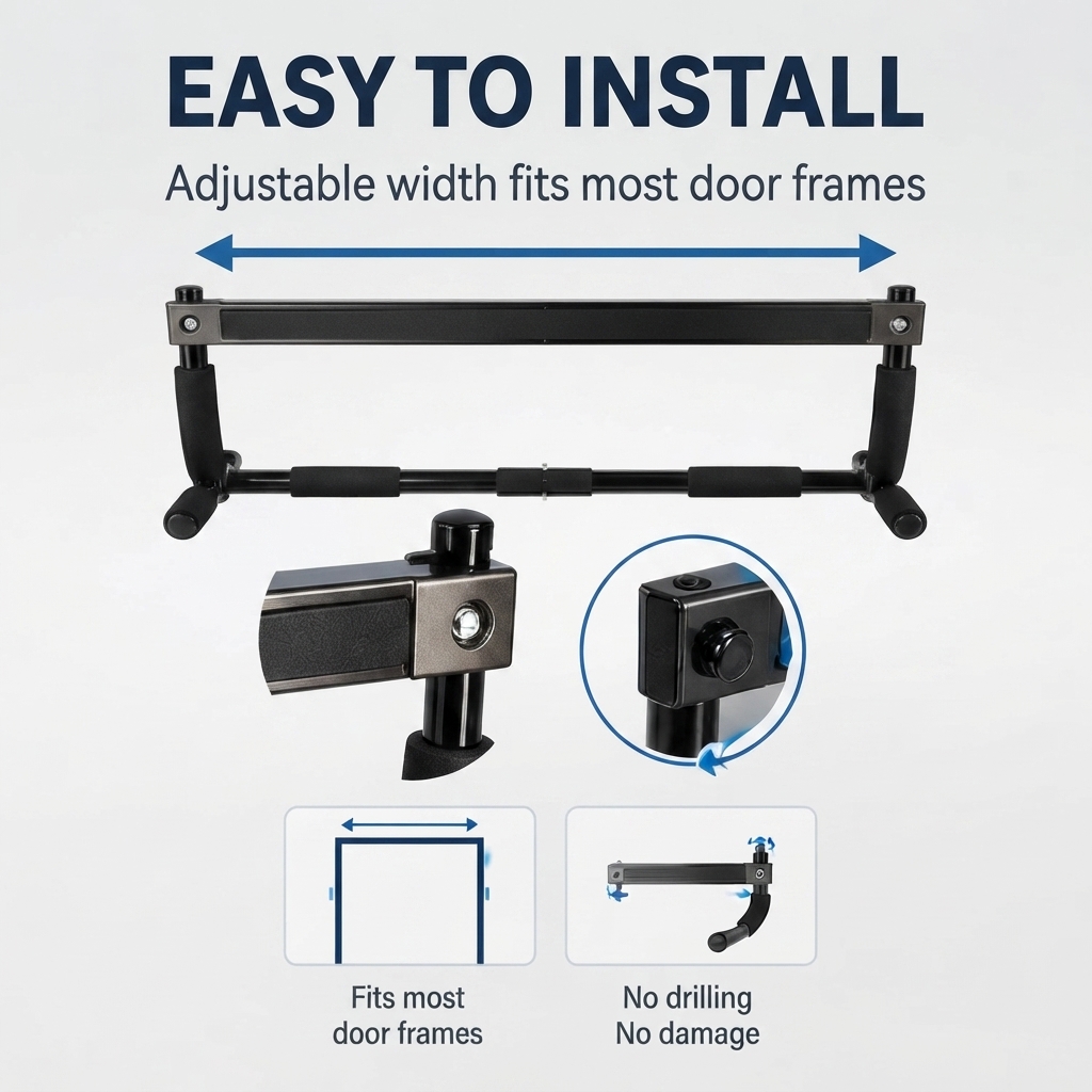 Multifunktionale Türzugstange, – Door Pull Up Bar No Screw Bewertung und Preis